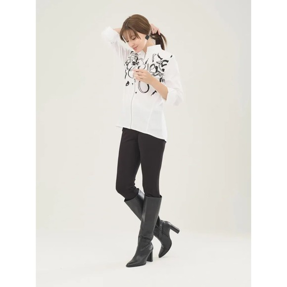 Women's White Blouse Size XS Zip Up 3/4 Sleeve Dressy Hi-Low NWT Ever Sassy - Picture 4 of 5